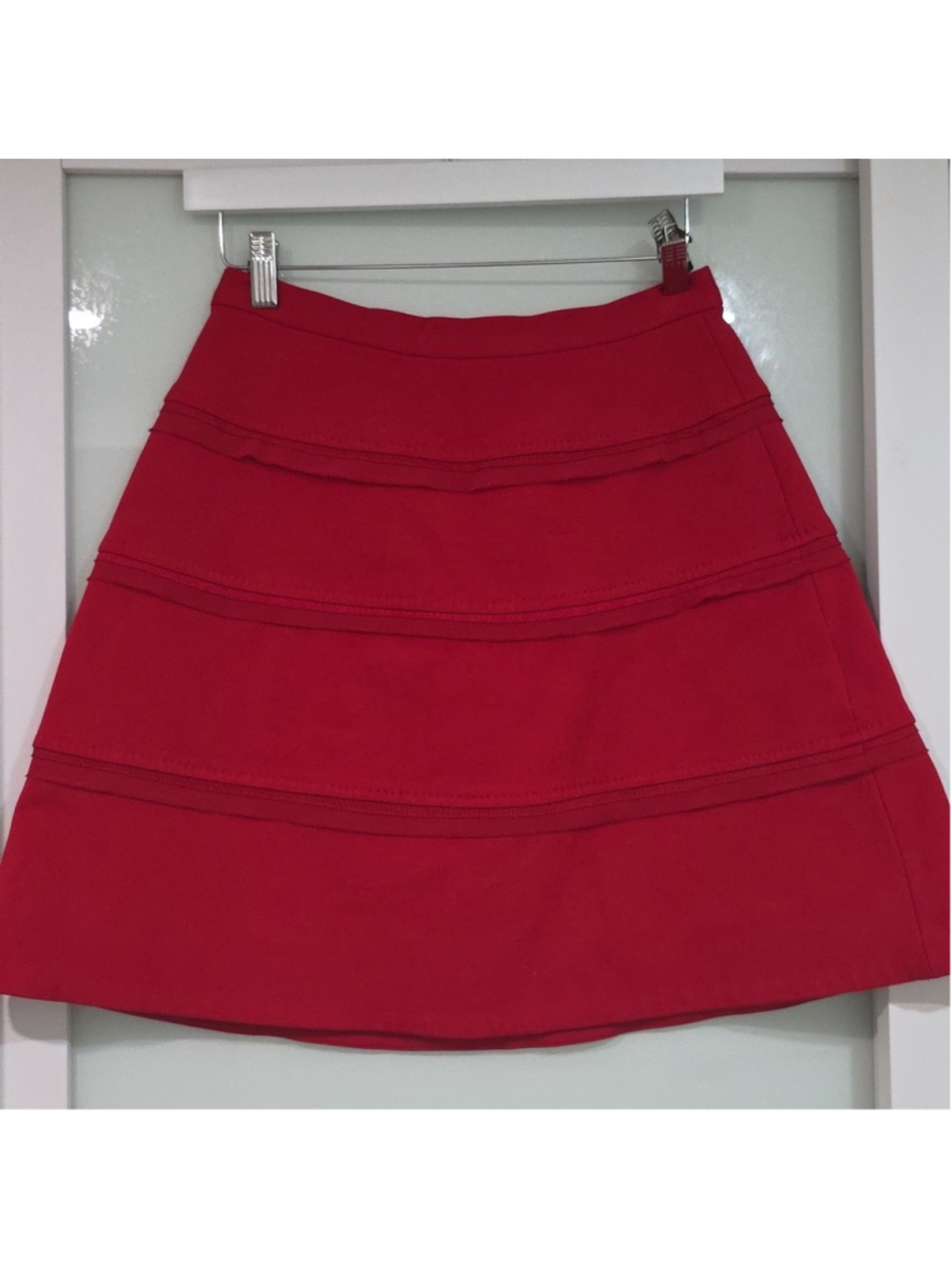 Pink Tartan Red Structured Skirt – Size 6 - Picture 2 of 12